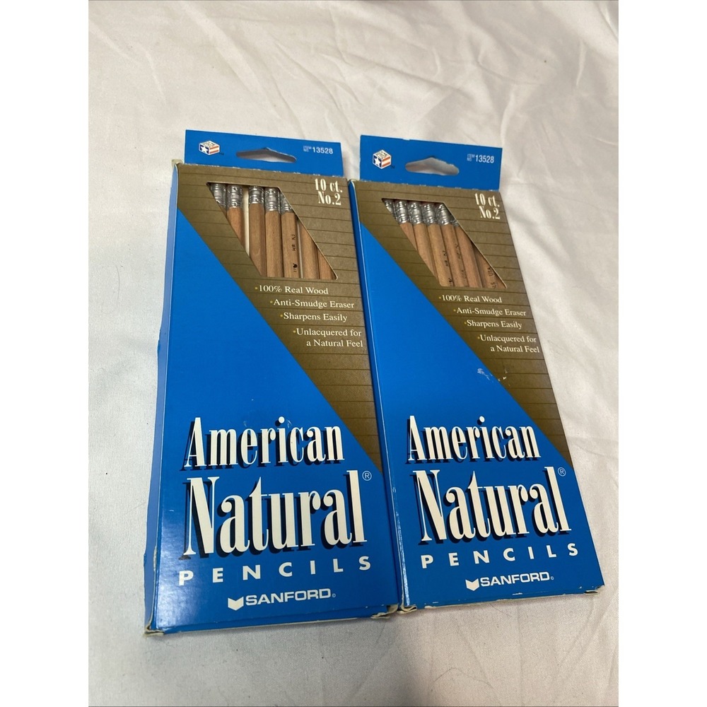 Set Of 20 Vintage Sanford American Natural Pencils No. 2 New In Box